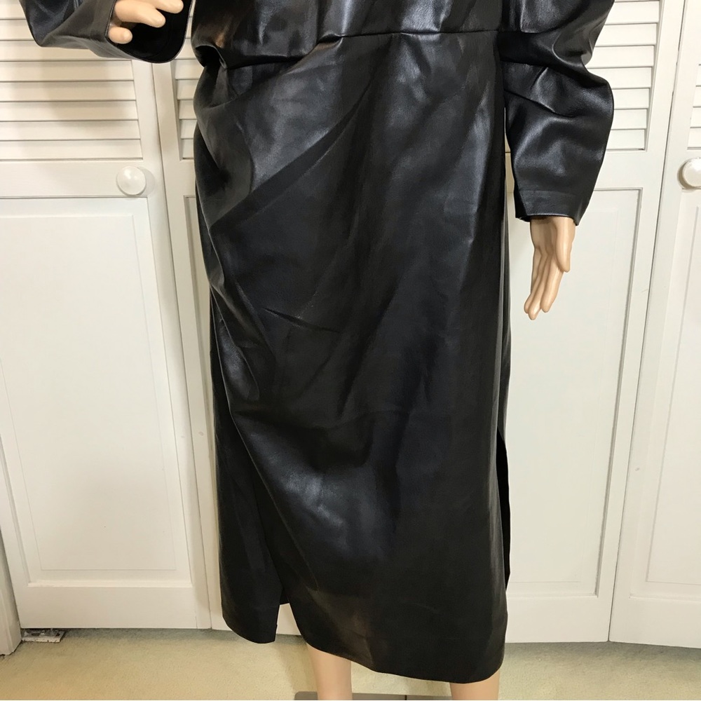 NWT Eloquii Faux Leather Dress With High Slit Size 18 - Picture 8 of 16